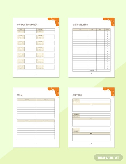 Family Reunion Planner Template Word Apple Pages Template