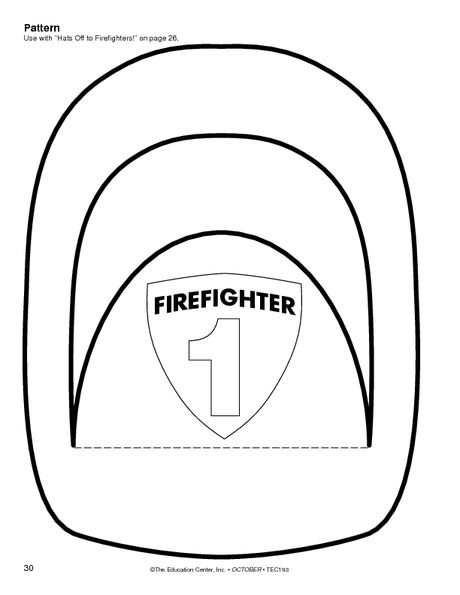 Firefighter Hat Pattern The Mailbox Fire Safety Preschool 
