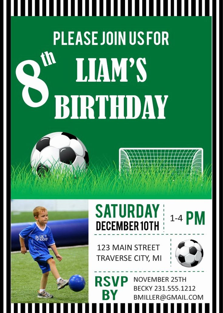 Football Party Invitation Template Free New Soccer Birthday Party 
