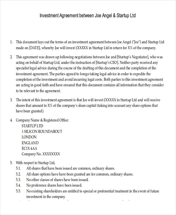 FREE 10 Sample Investment Contract Agreement Templates In MS Word