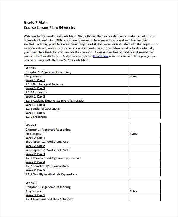 FREE 10 Sample Math Lesson Plan Templates In PDF MS Word