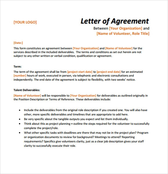 FREE 11 Sample Letter Of Agreement Templates In MS Word Google Docs