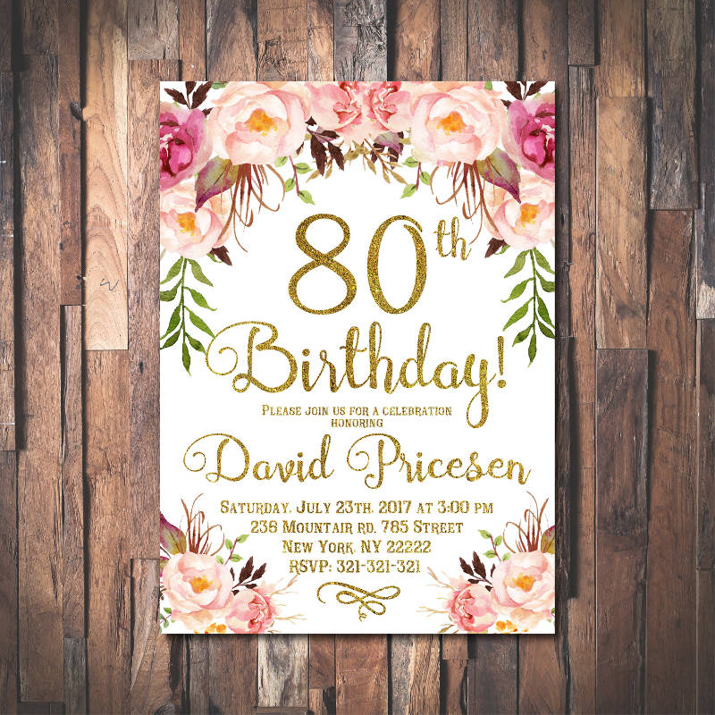 FREE 12 80th Birthday Invitation Designs Examples In PSD AI EPS
