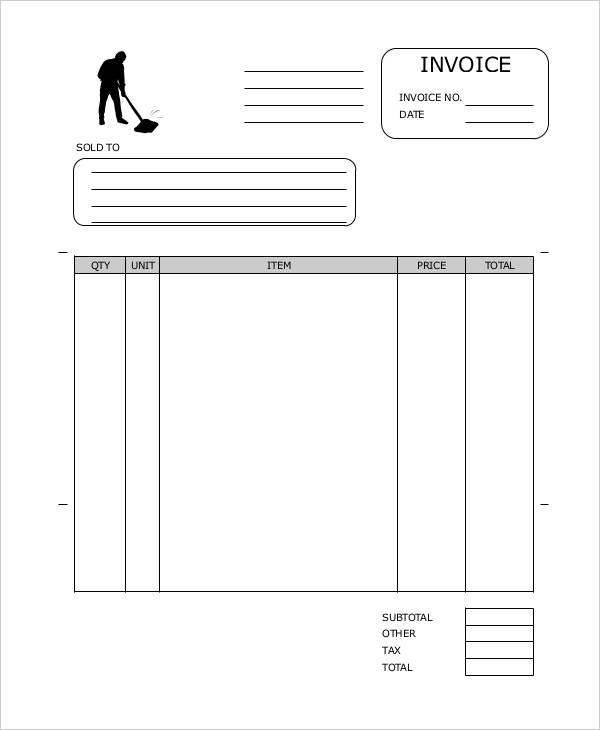 FREE 13 Cleaning Service Invoice Templates In PDF MS Word