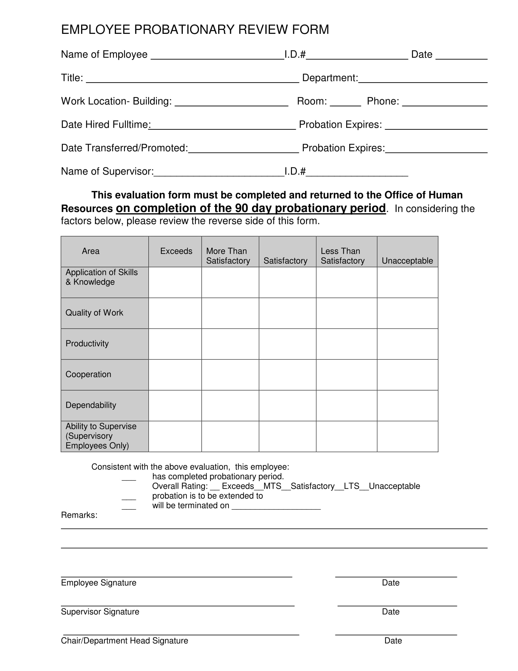 FREE 14 90 Day Review Forms In PDF MS Word