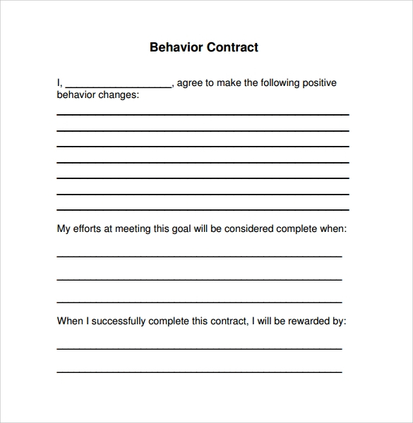 FREE 14 Behaviour Contract Templates In PDF MS Word Pages