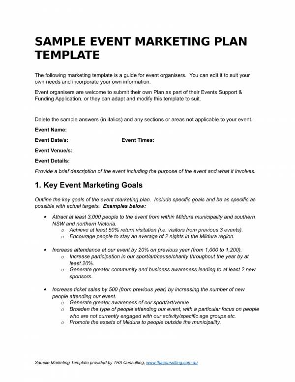 FREE 14 Event Marketing Plan Templates In PDF MS Word