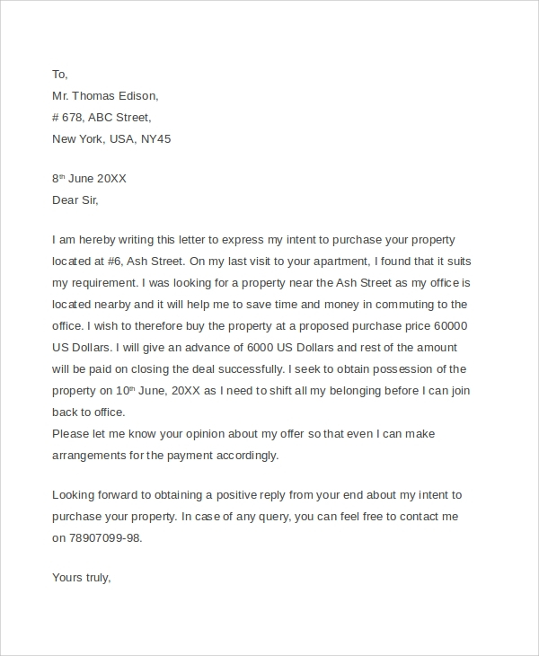 FREE 14 Sample Real Estate Offer Letter Templates In PDF MS Word