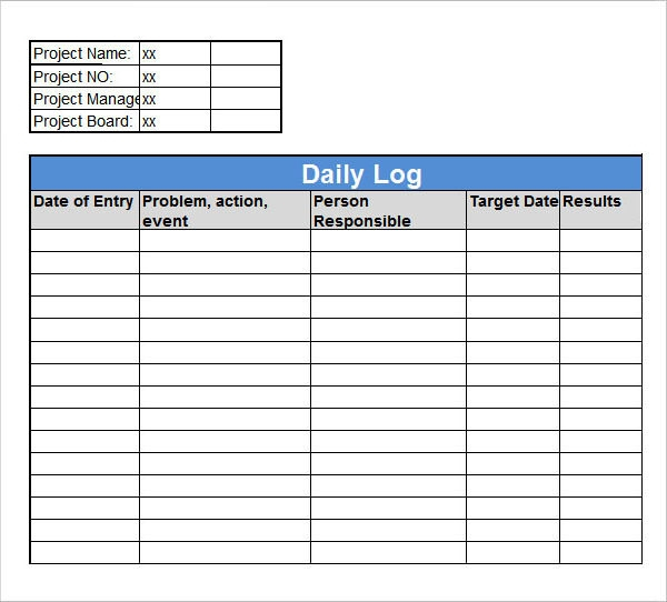 FREE 15 Sample Daily Log Templates In PDF MS Word