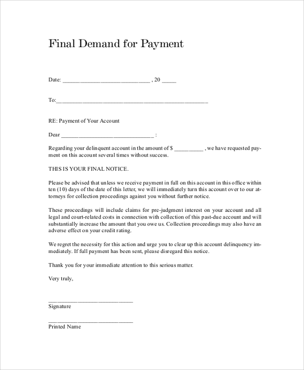FREE 16 Sample Demand Letter Templates In PDF MS Word