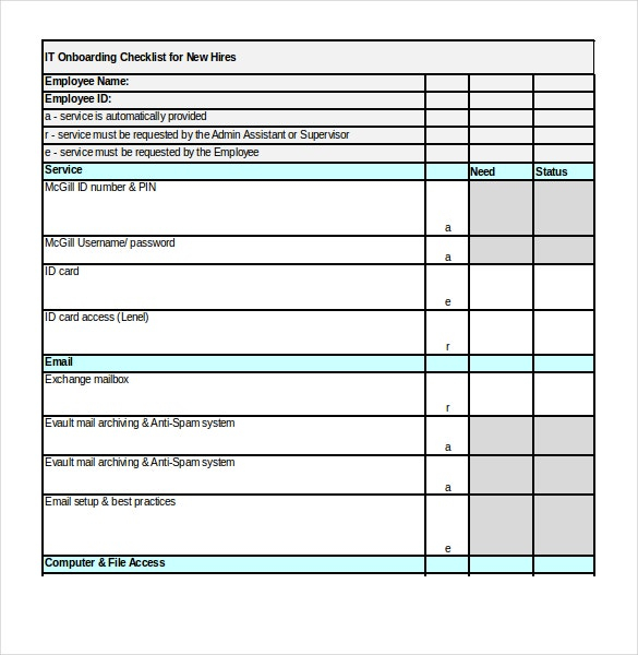 FREE 17 Onboarding Checklist Templates In MS Word Excel PDF