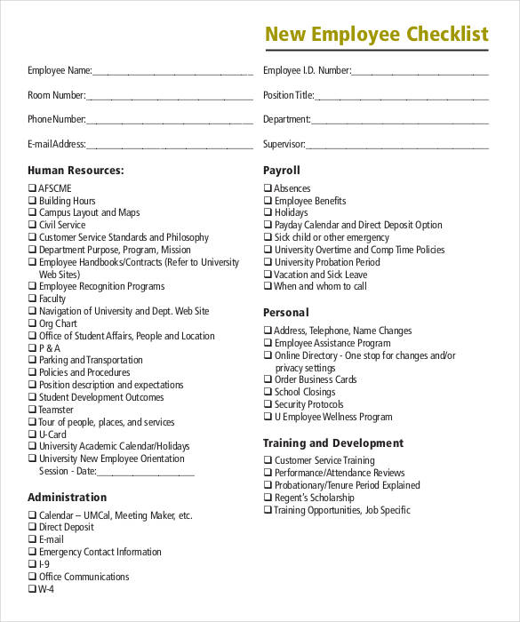 FREE 19 Onboarding Checklist Samples In PDF MS Word Excel Google