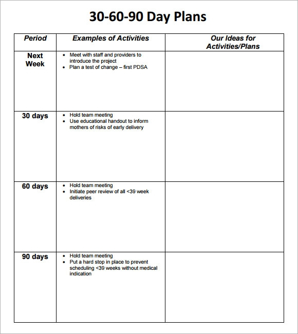 FREE 20 Sample 30 60 90 Day Plan Templates In Google Docs MS Word
