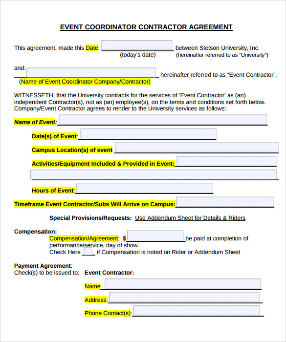 FREE 25 Event Contract Templates In PDF MS Word Google Docs