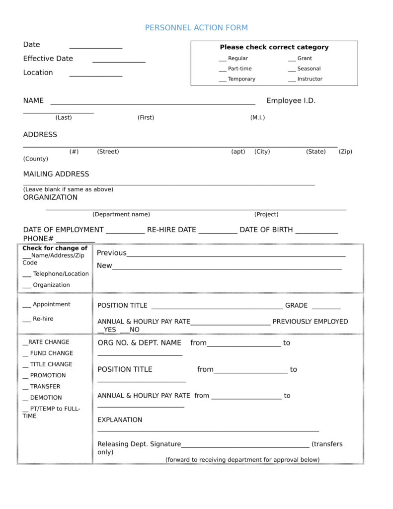 FREE 28 Personnel Action Forms In MS Word PDF Excel