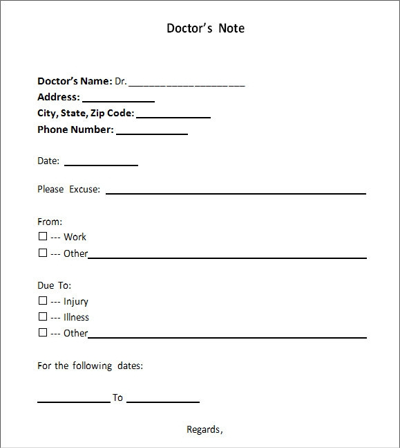 FREE 33 Doctors Note Samples In Google Docs PDF MS Word Pages