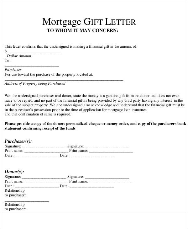 FREE 45 Sample Gift Letter Templates In PDF MS Word Pages Google 