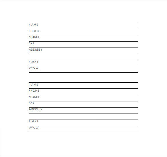 FREE 6 Sample Address Book In PDF MS Word
