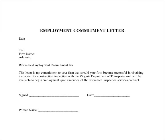 FREE 6 Sample Commitment Letter Templates In PDF MS Word