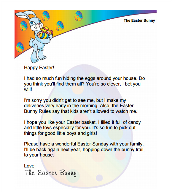 FREE 7 Easter Bunny Letter Templates In PDF MS Word