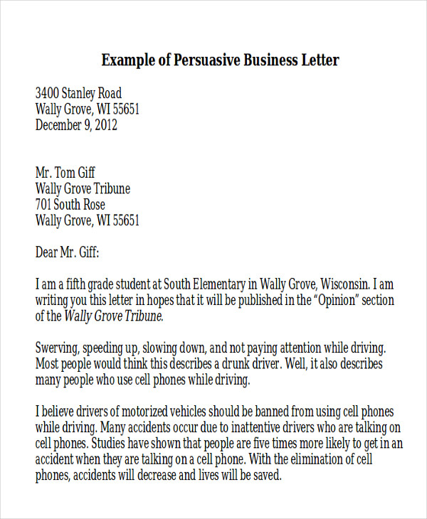 FREE 7 Sample Persuasive Business Letter Templates In MS Word PDF