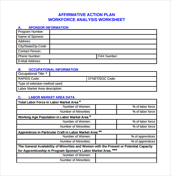 FREE 9 Sample Affirmative Action Plan Templates In PDF MS Word