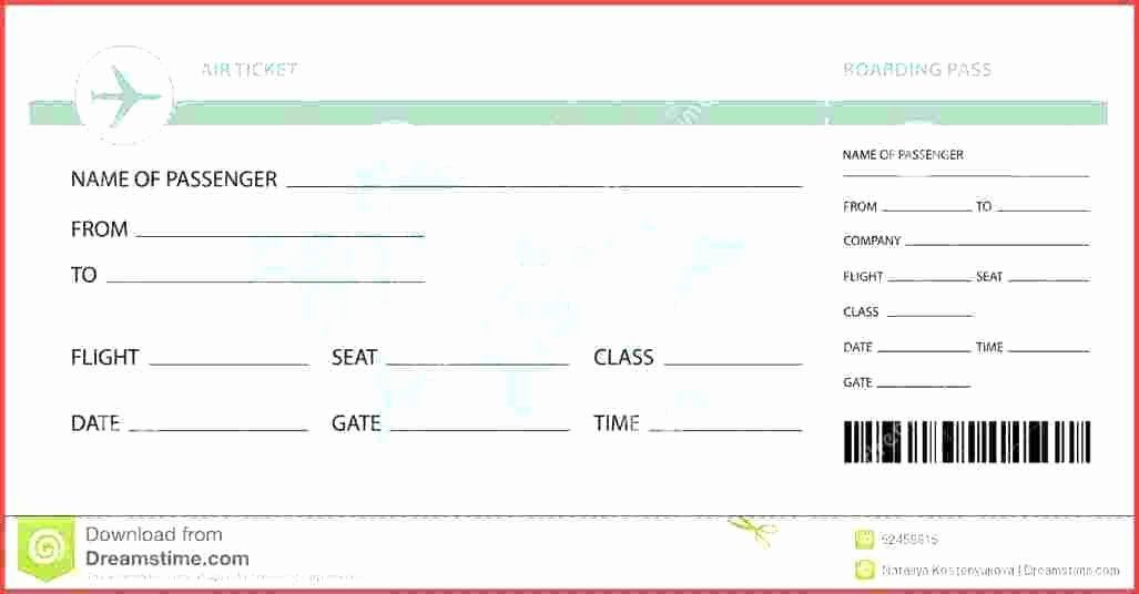 Free Airline Ticket Template Fresh Travel Ticket Template Free Plane 