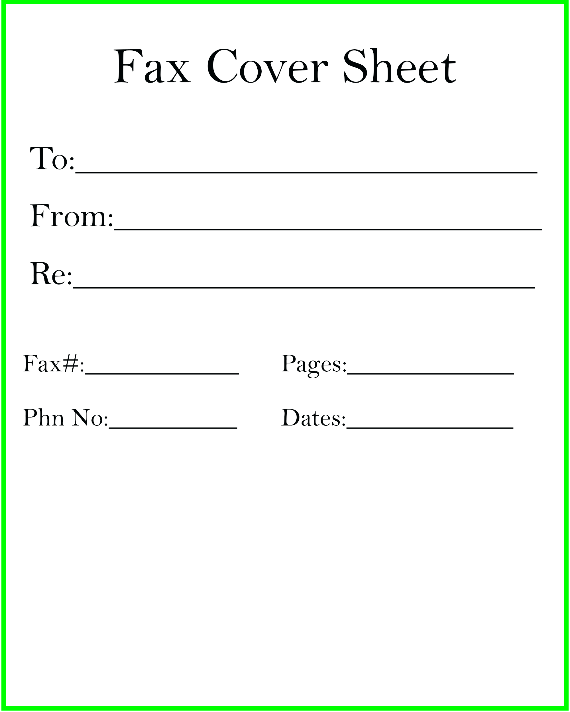 Free Blank Fax Cover Sheet Template PDF Word Google Docs 