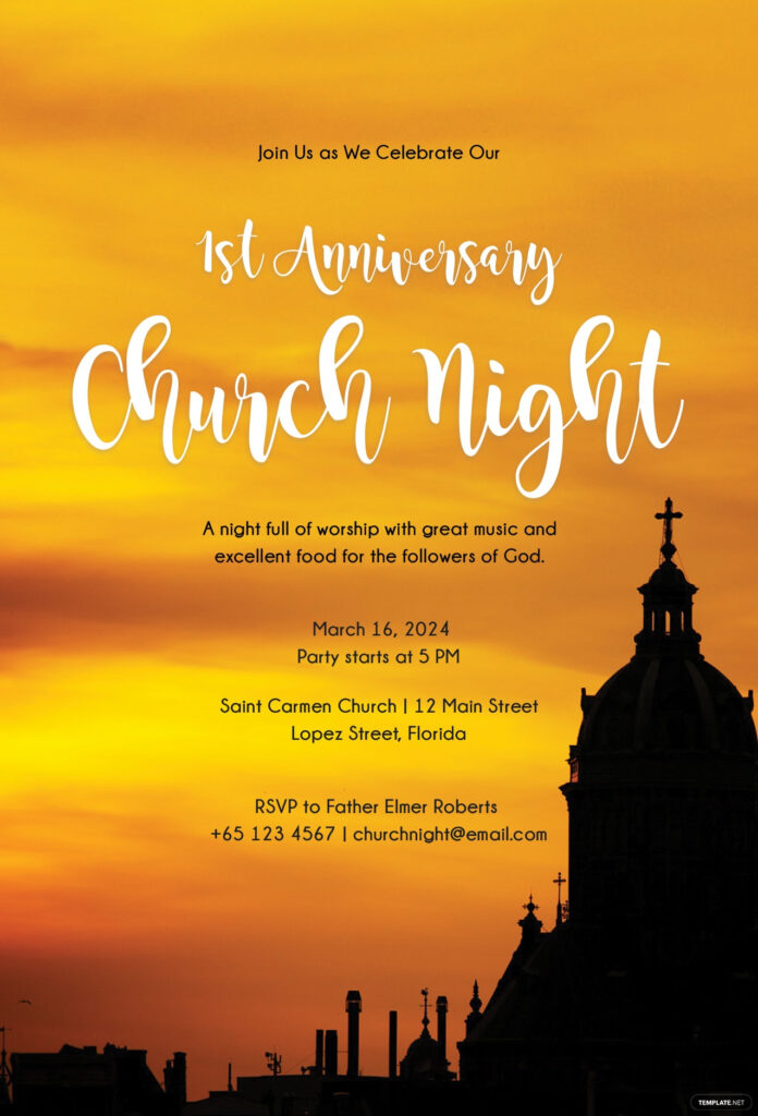 Free Church Invitation Template In PSD MS Word Publisher Illustrator