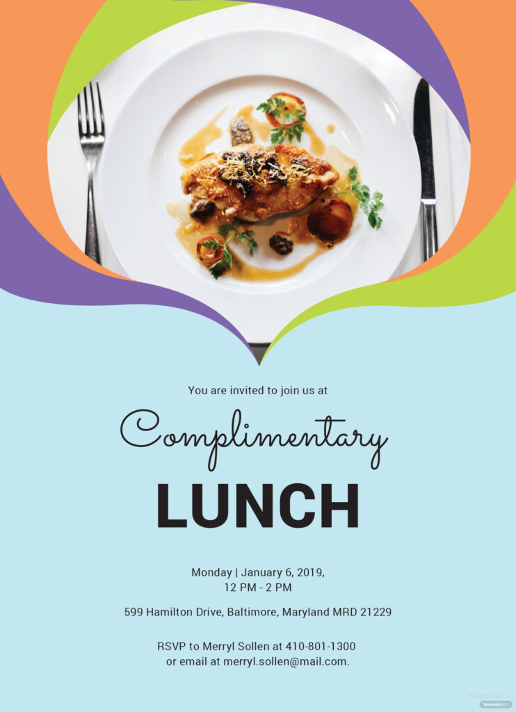 Free Complimentary Lunch Invitation Template In MS Word Publisher