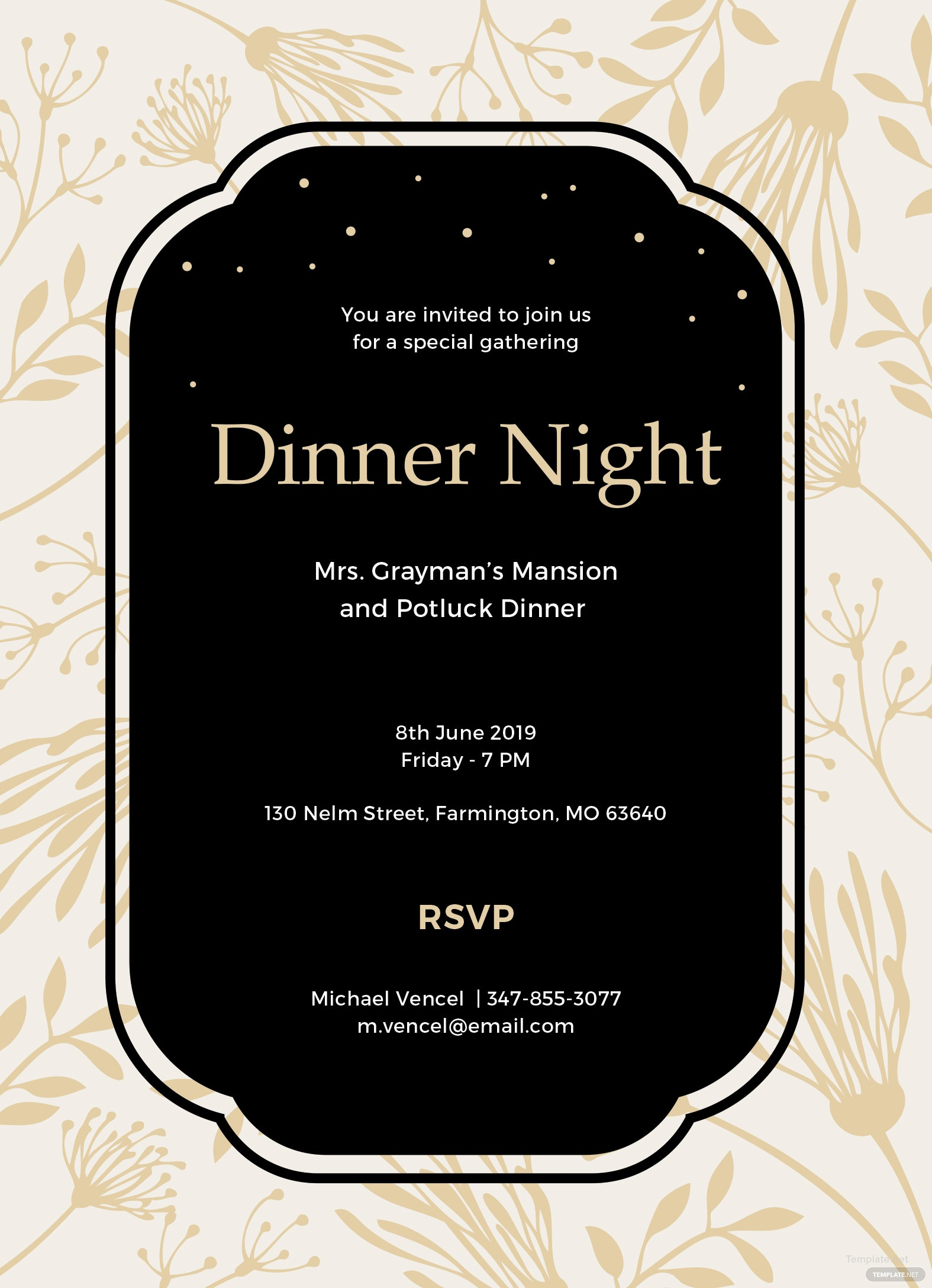 Free Dinner Invitation Template In MS Word Publisher Illustrator 
