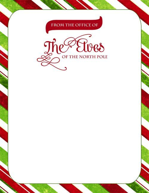 Free Download Official Elf Letterhead For Gregnog To Leave Notes For 