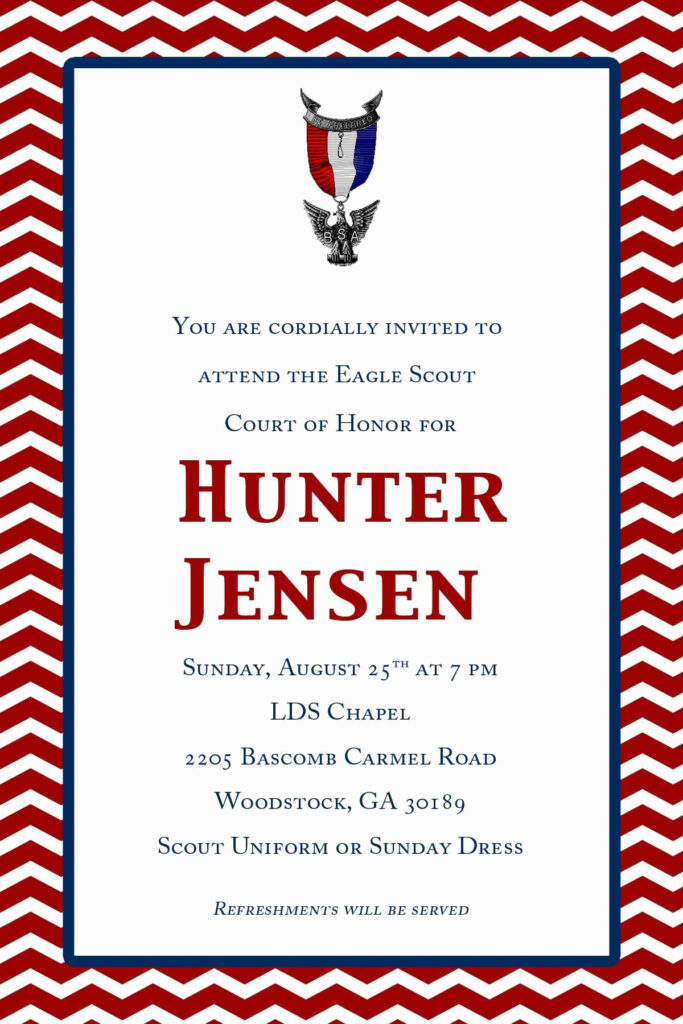 Free Eagle Scout Invitation Template Fresh Hunters Eagle Court Of Honor