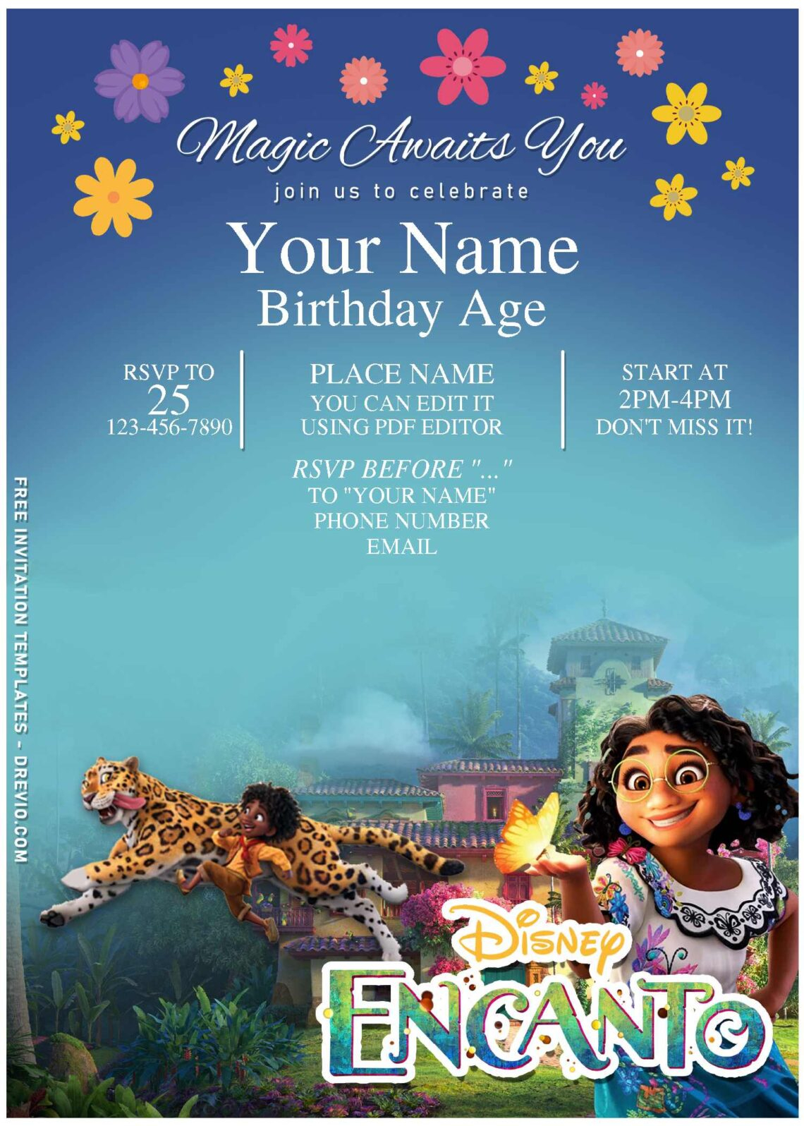 Free Editable PDF Cute Encanto Birthday Invitation Templates For All 