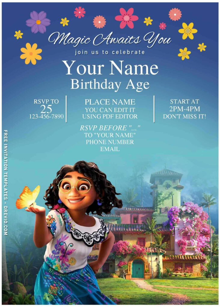 Free Editable PDF Disney Encanto Themed Birthday Invitation Templates