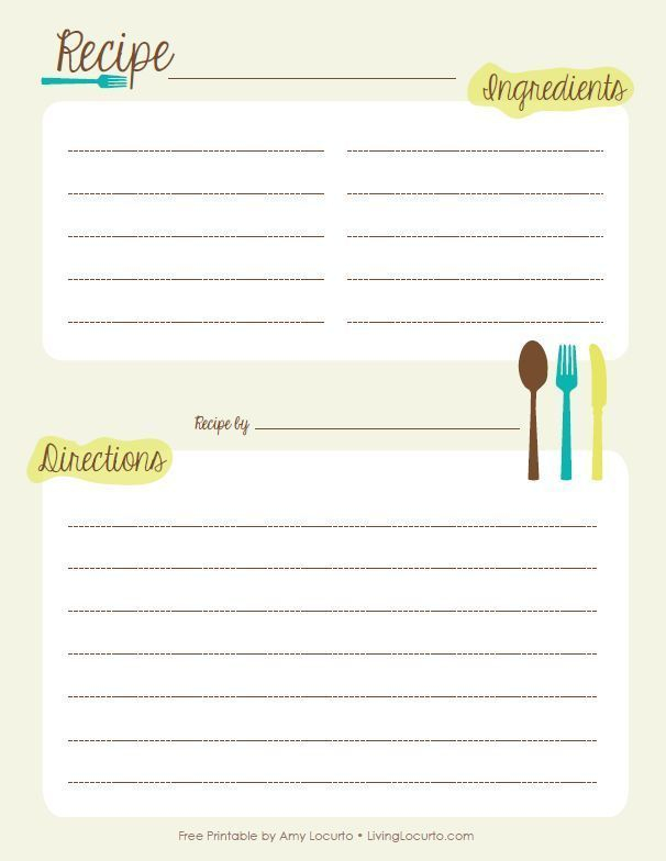 Free Editable Recipe Card Templates For Microsoft Word FREE DOWNLOAD