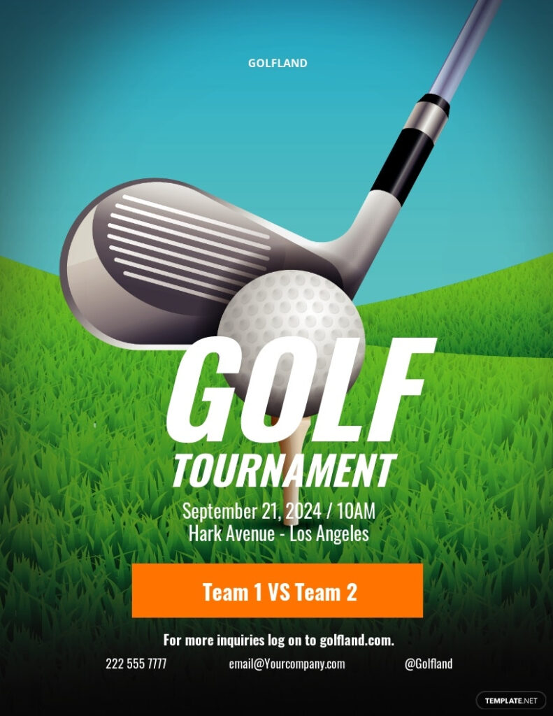 FREE Golf Tournament Flyer Template Word DOC PSD Apple MAC