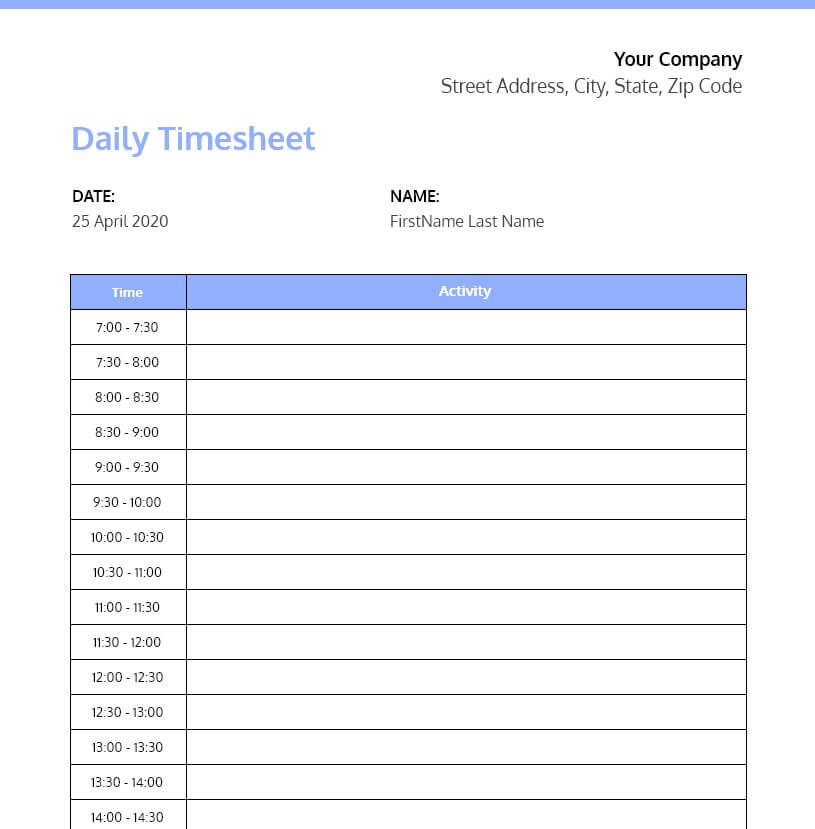 Free Google Sheets Timesheet Templates