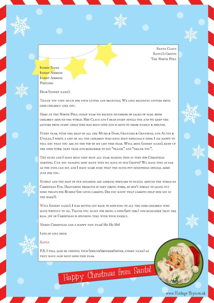 Free Letter From Santa Template For You To Download And Edit Santa