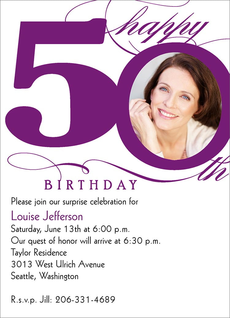 FREE Printable 50th Birthday Invitations For Women Template FREE 