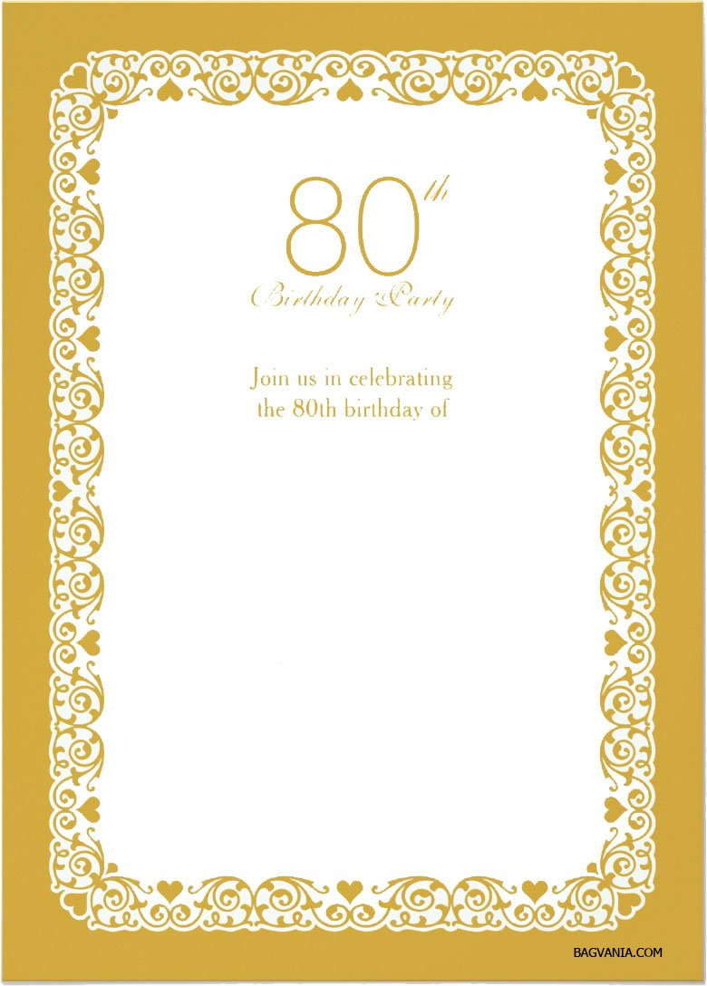 Free Printable 80th Birthday Invitations FREE Printable Birthday