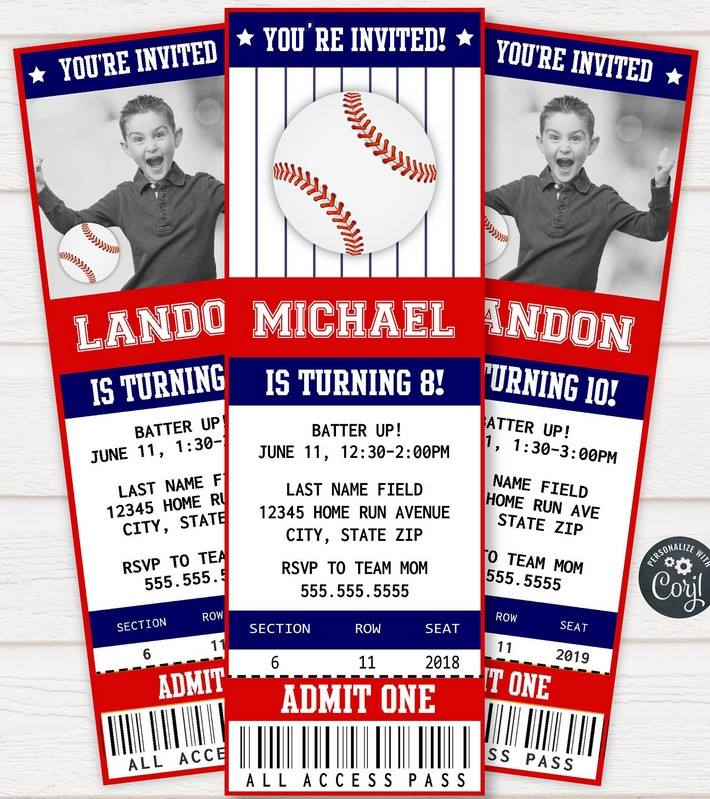 FREE Printable Baseball Ticket Invitation Template Download Hundreds 