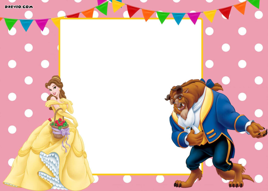 Free Printable Beauty And The Beast Royal Invitation Template