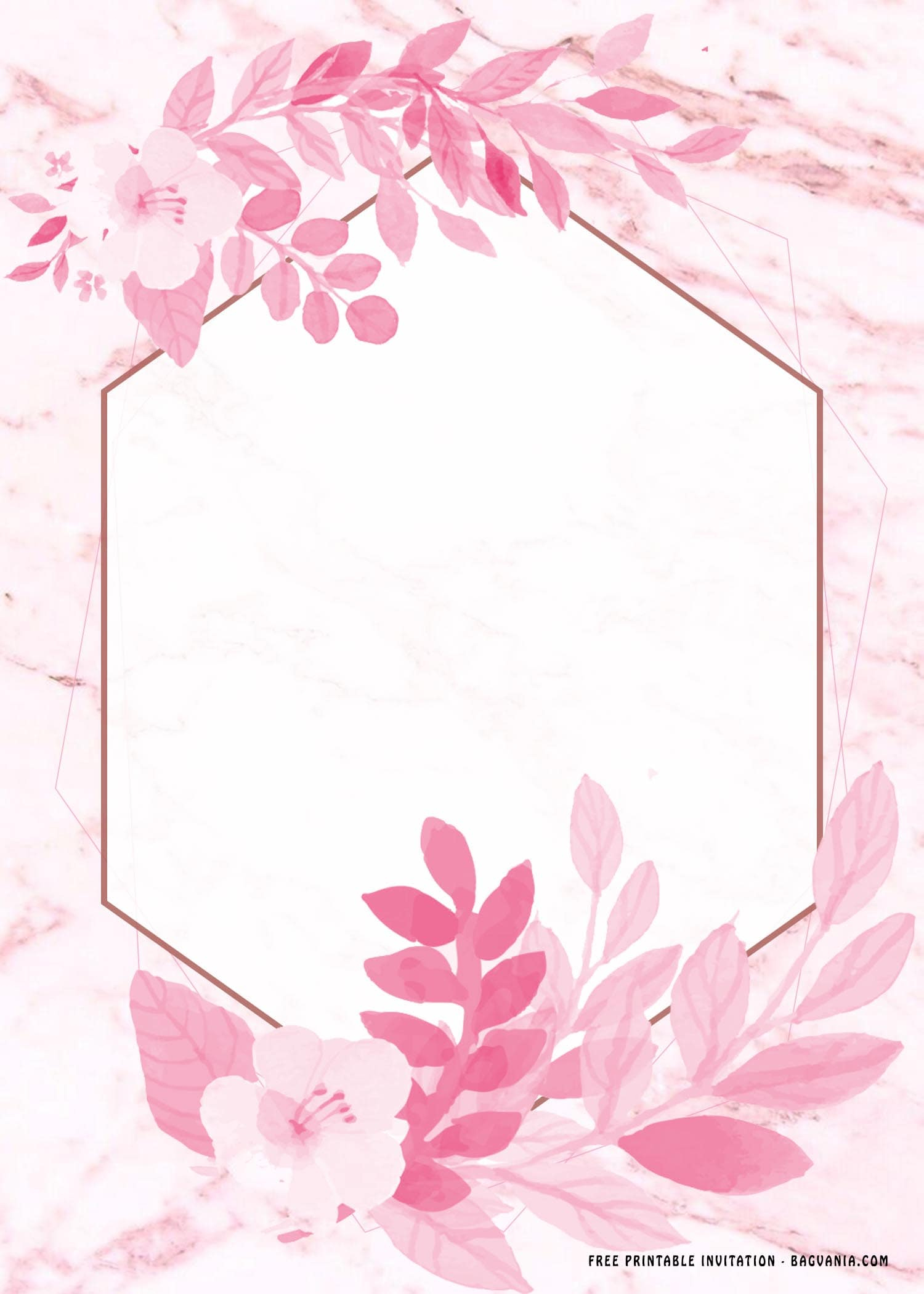 FREE Printable Blush Pink Floral Birthday Invitation Templates