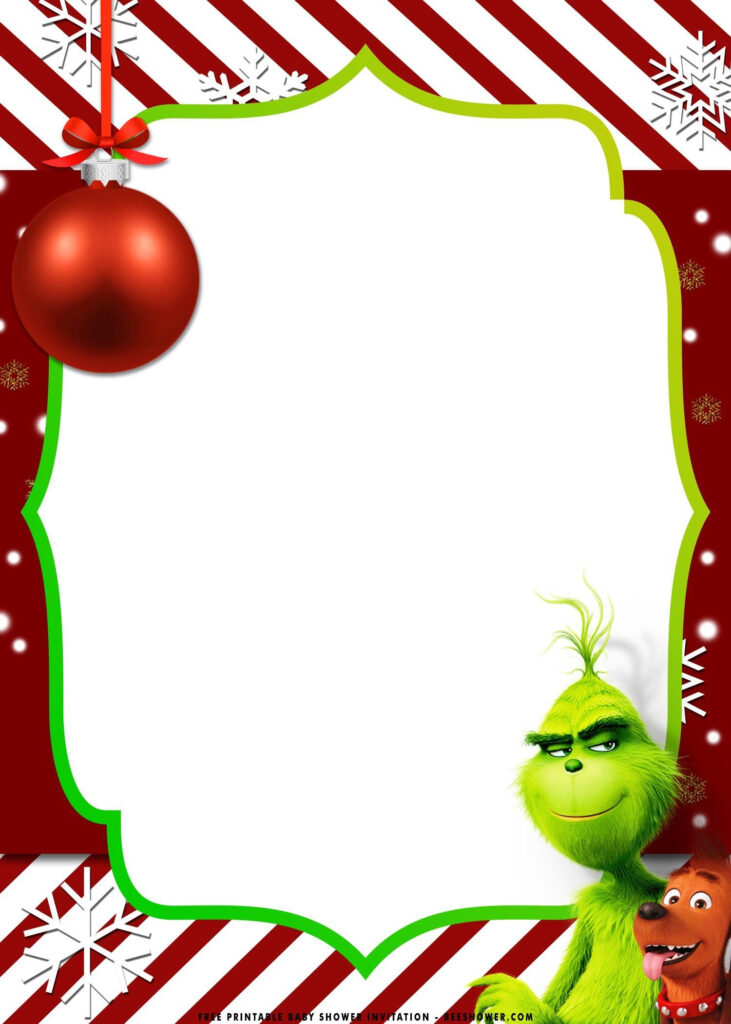 FREE Printable Christmas Grinch Baby Shower Invitation Temp Free