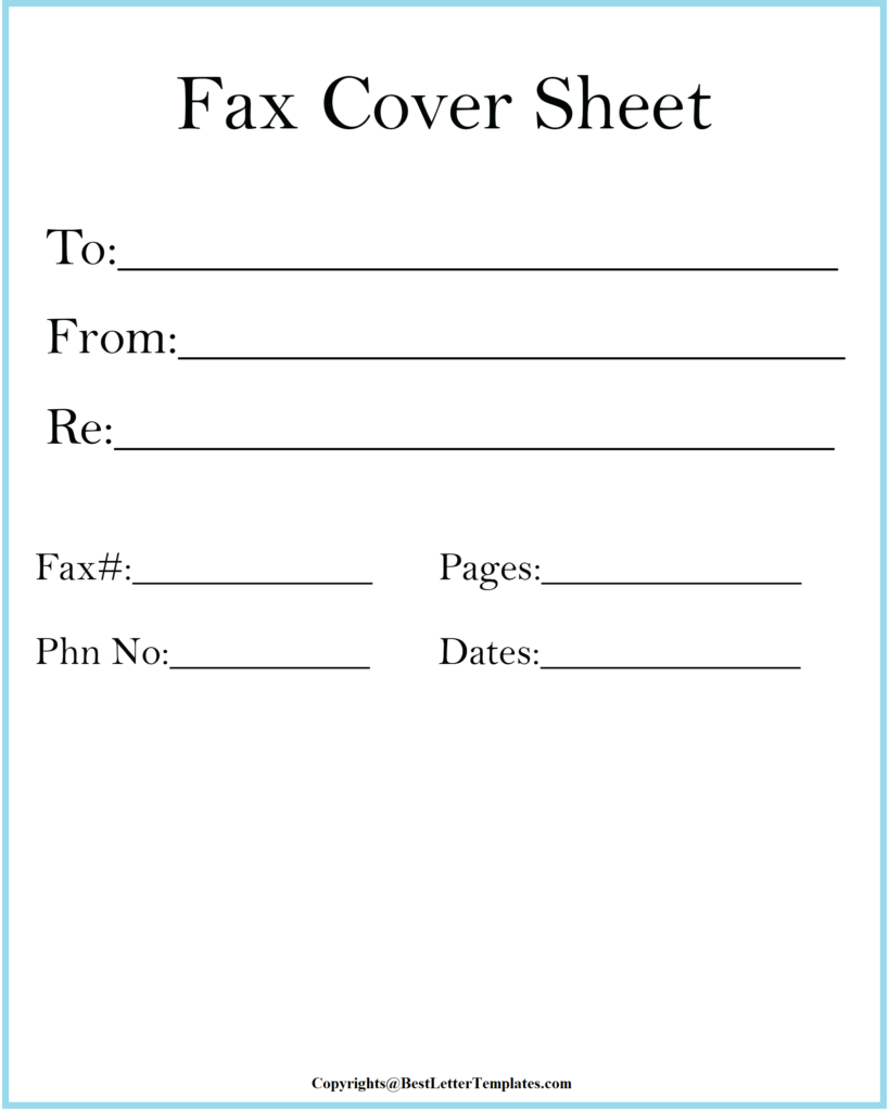 Free Printable Generic Fax Cover Sheet Template PDF