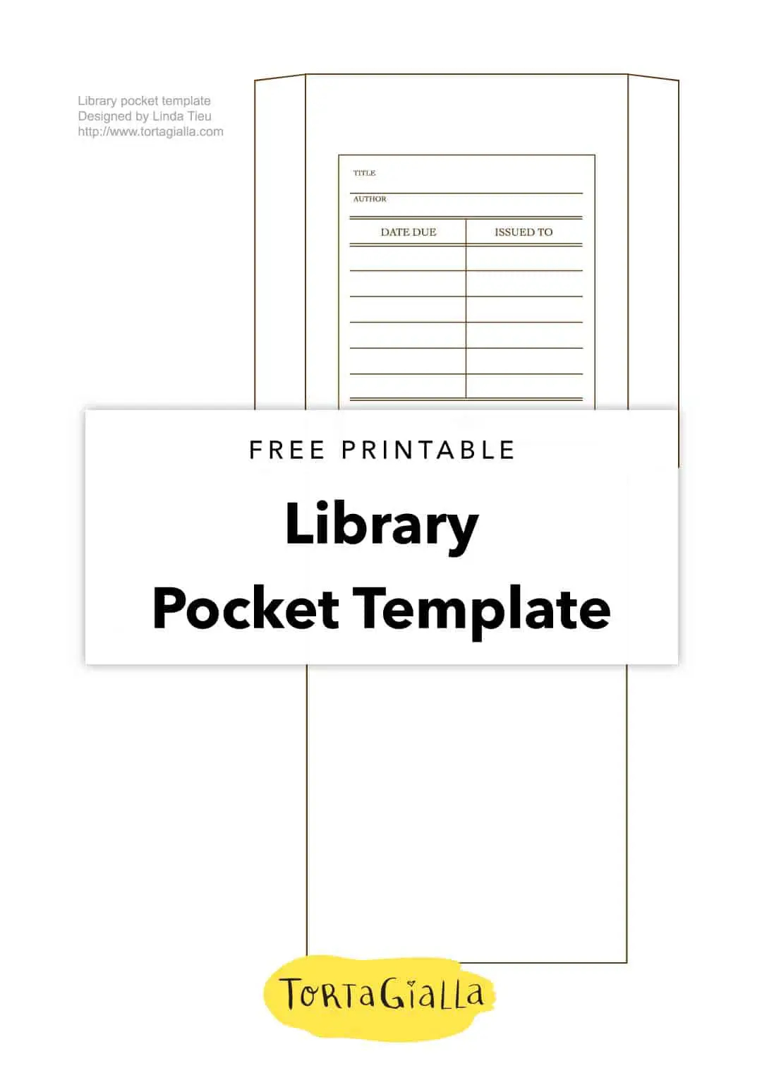 Free Printable Library Pocket Template Tortagialla