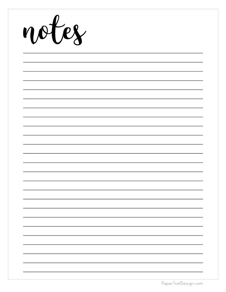 Free Printable Notes Template Paper Trail Design Printable Notes