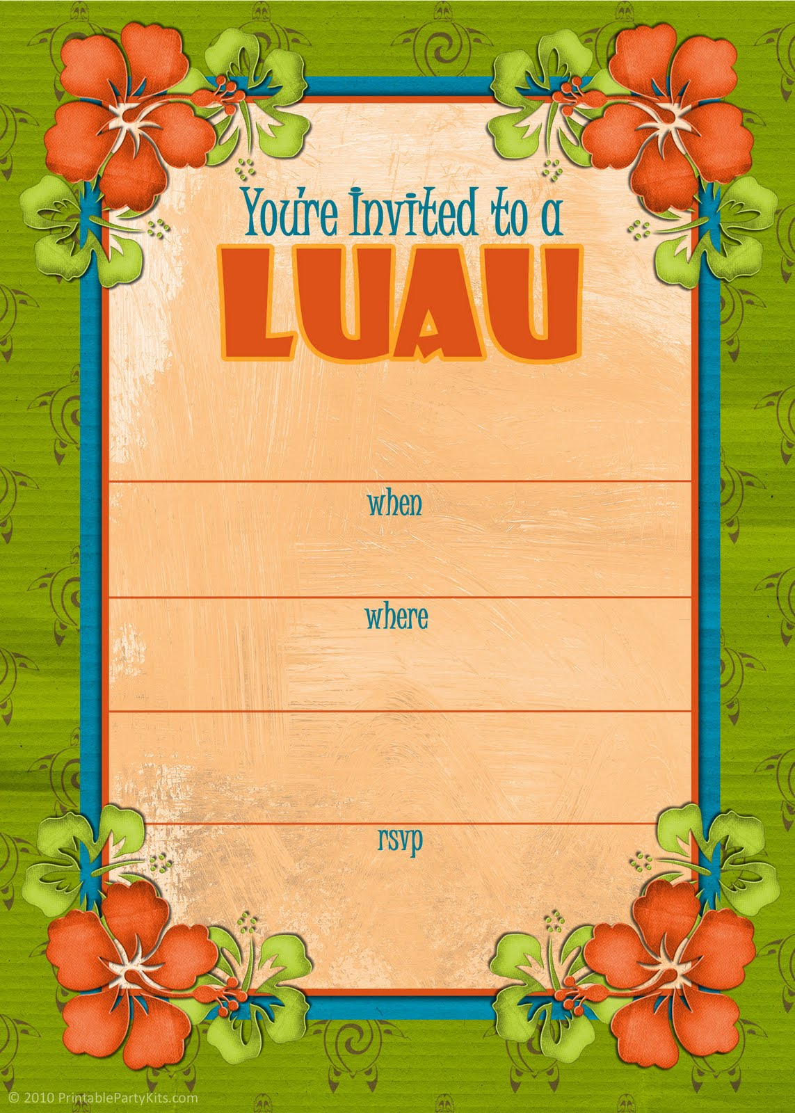 Free Printable Party Invitations Free Hawaiian Luau Invites