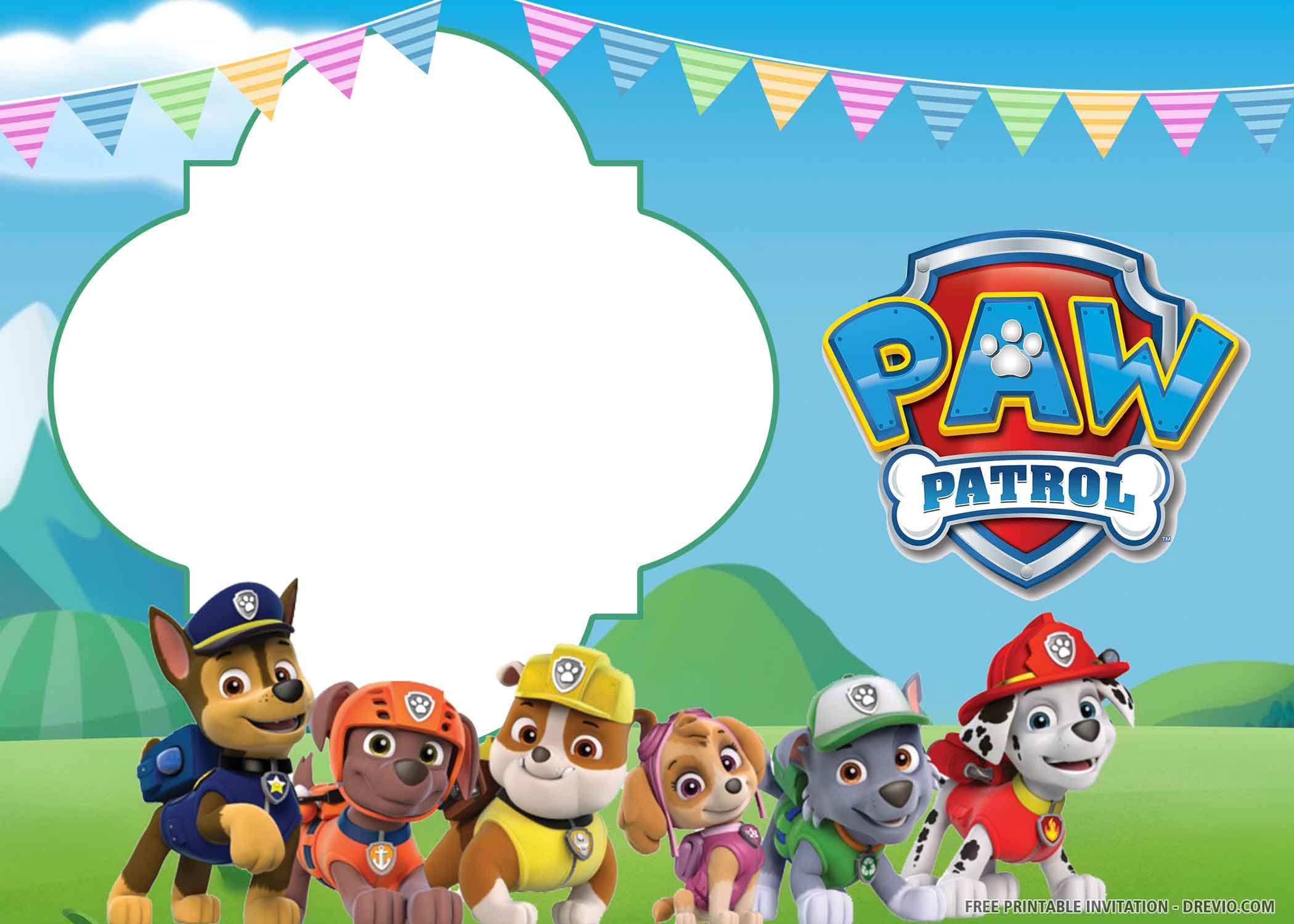 FREE PRINTABLE Paw Patrol Birthday Invitation Template Download